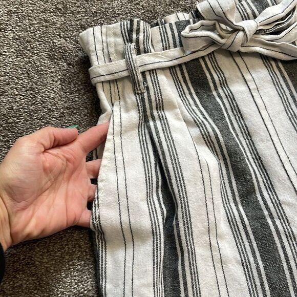 CI SONO COTTON BLEND BLUE/WHITE STRIPPED WIDE-LEG ETHAN PANTS SIZE M - Picture 5 of 13